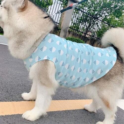 Summer Dog Clothes Cotton Pets Dogs Clothing Medium Large Dogs Costume Print Dog Vest Pet Clothes Ropa Perro Golden Retriever