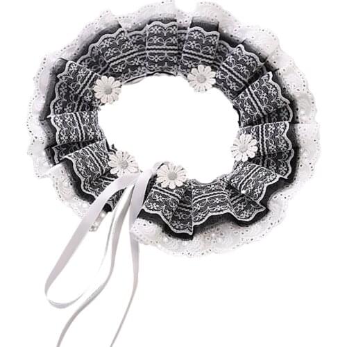 1pcs Cute Lace Dog Collar Bowknot Pet Collar Bibs Lovely Dog Cat Necklace Decor for Small Dogs Cats Plaid Flowers Lovely Collar