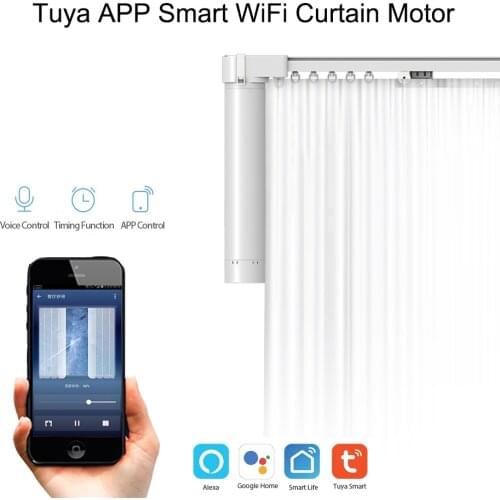 Tuya App Control Customizable Intelligent House Motorized rails Smart Curtain motor Curtain track Work with Alexa Google Home