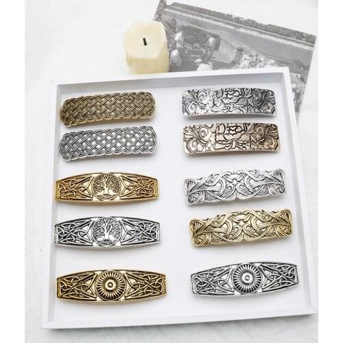 New Retro Fashion Viking Jewelry Hair Accessories Metal Antique Hair Clip for Women Girl Gift