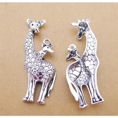 Giraffe Mom Baby Animal Charm Pendants Jewelry Making Finding DIY Bracelet Necklace Earring Accessories Handmade Tools 5pcs