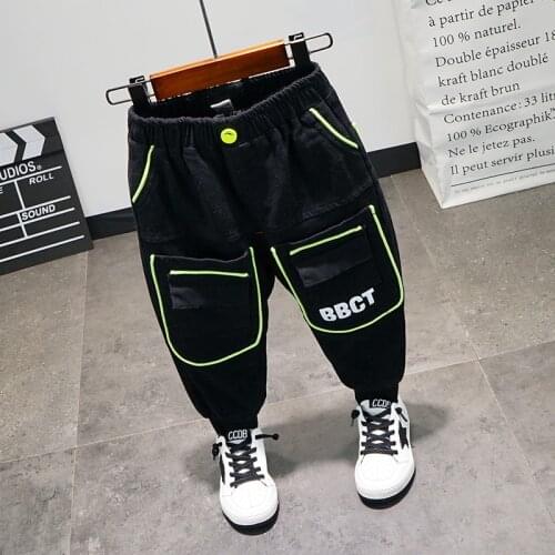 2020 Autumn Korean Baby Boys Casual Pants Childrens Boys Loose Letter Print Pants Toddler Casual Sport Jogging Pants Trousers