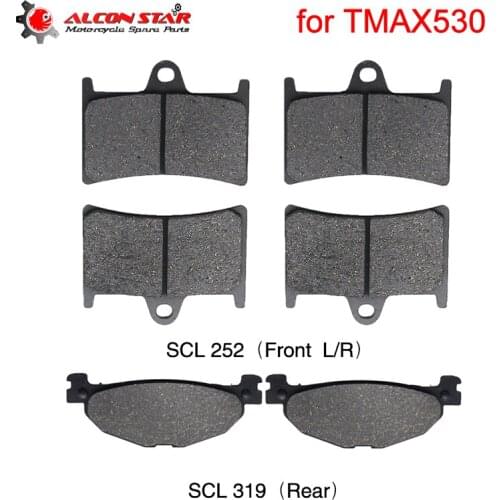 Aclonstar- Semi-Metal Motorcycle 3 Pairs Front Brake Pad and Rear Brake Pad For Yamaha TMAX530 TMAX 530 2013 Motocross Racing