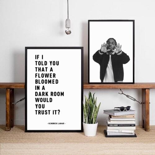 Kendrick Lamar Poster Wall Art Canvas Prints , Lyrics From Poetic Justice Hip Hop Art Painting Home Wall Pictures Decoration