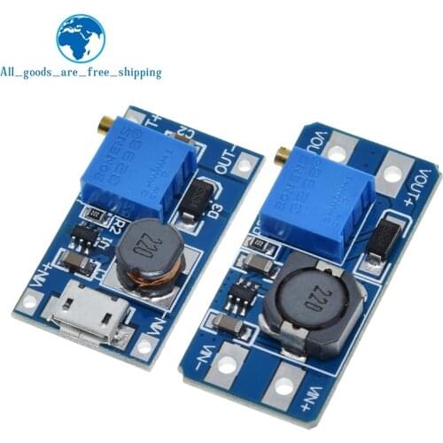 TZT 10pcs MT3608 DC-DC Step Up Converter Booster Power Supply Module Boost Step-up Board MAX output 28V 2A for arduino