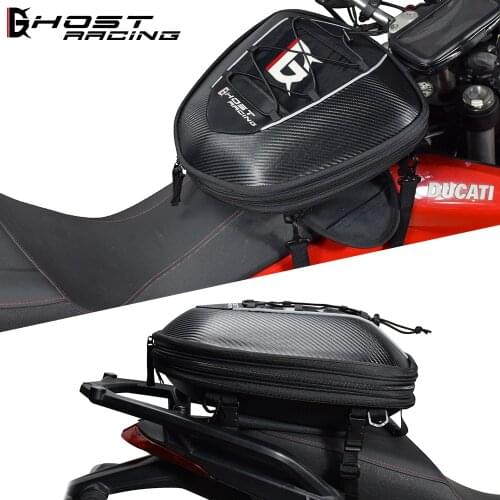 GHOST RACING Motorcycle Oil Fuel Tank Bag Rear seat bags Motorcycle Racing Tail Boxes Racing Pack saddle bags with rain cover