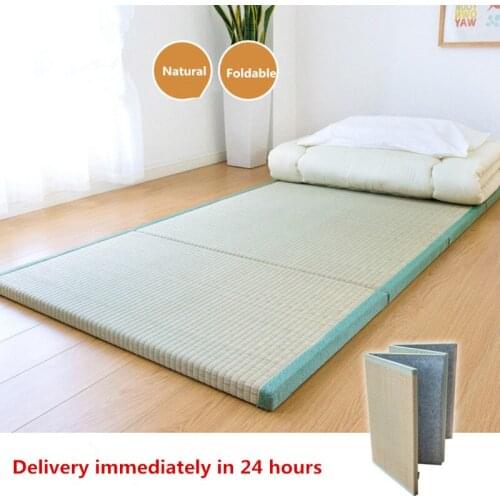 Rectangle Large Foldable Floor Straw Mat For Sleeping Tatami Rug Flooring Foldable Japanese Traditional Tatami Mattress Mat