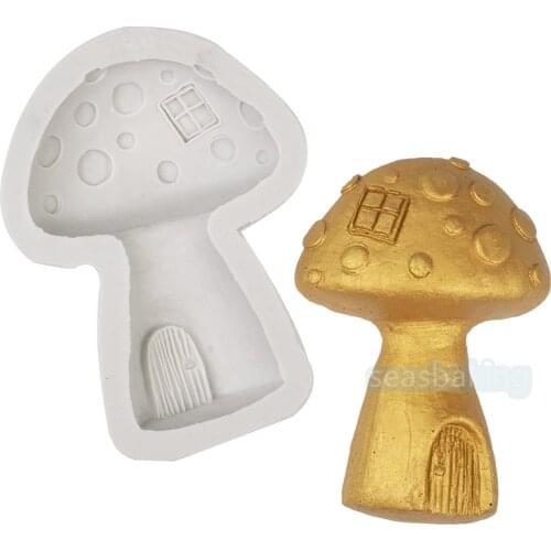 3D Mushroom House Silicone Mold Fondant Chocolate Gumpaste Cake Border Mould DIY Handmade Soap Molds Cake Decorating Tools