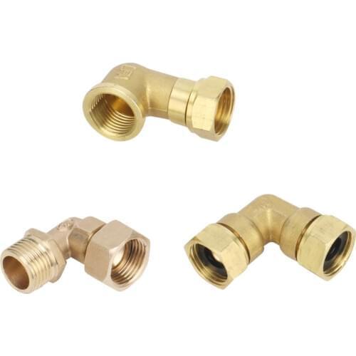 Brass Elbow G1/2 Junction Union Joint Coupling 1/2" Male/Female Connector Plumbing Pipe Fittings Copper Connection Adapters