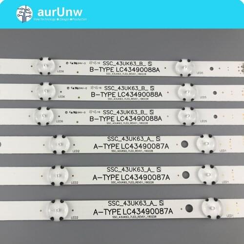Led backlight strip 7 lamp for LG Innotek 17Y 43inch-A-Type 43UJ6300 43UJ6307 43LJ594V HC430DUN SSC_43LJ61_FHD 43UJ630V