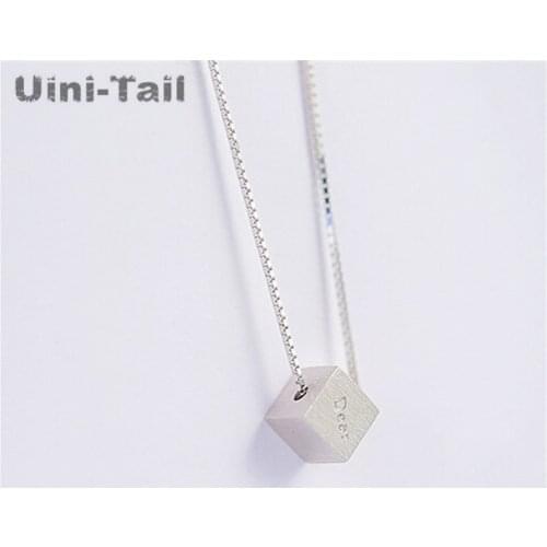 Uini-Tail Hot New 925 Sterling Silver Korean Jewelry Fashion Romantic Dear Letter Rubiks Cube Necklace High Quality Jewelry