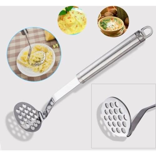 New Kitchen Mashed Potatoes Device Mud Salad Fruit Vegetable Tool Stainless Steel Photo Mash Maker -30