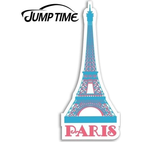 Jump Time for Paris Eiffel Tower Vinyl Stickers Laptop Travel Sticker Fun Gift Camper Window Bumper Motor Decal Car Wrap