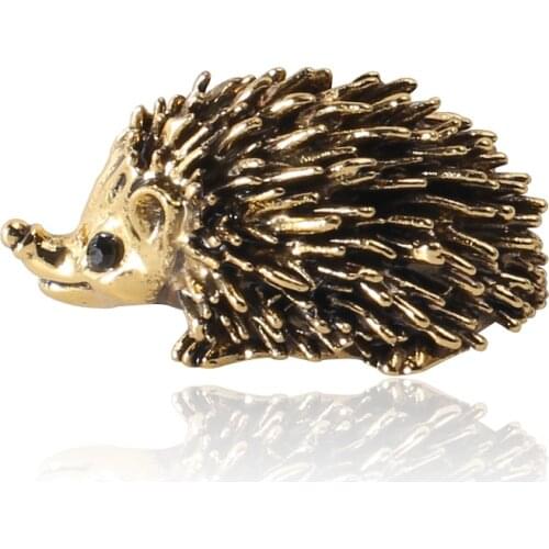Vintage 18-44mm Gold Silver Green Black Yellow Enamel Hedgehog Brooches For Women Lovely Animal Fashion Jewelry Pins Gift