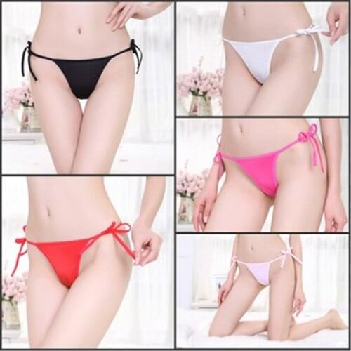 Womens lace-up Thong, multi-color traceless underwear T4