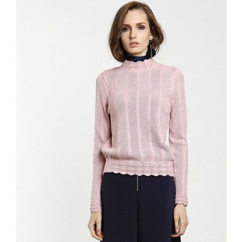 2019 Autumn And New Pattern Suit-dress Sweater Woman Quality A Solid Color Hollow Out Knitting Rendering Unlined Upper Garment