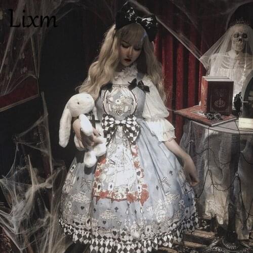 Lolita Dress Gothic Retro Dark Funeral Lolita Dress Jsk Suspender Harajuku Cool Fashion Cosplay Female Sleeveless Dress