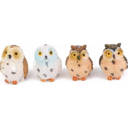 1Pcs Bonsai Pots Home Fairy Garden Ornament Decoration Moss Terrarium Decor Cute Owls Animal Resin Miniatures Figurine Craft