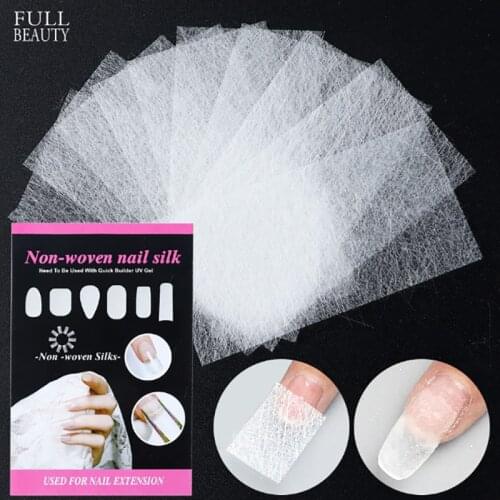 10Pcs Nail Art Non-woven Silk Fiberglass UV Gel Tips Extension Fiber Glass Form DIY Manicure Accessoire