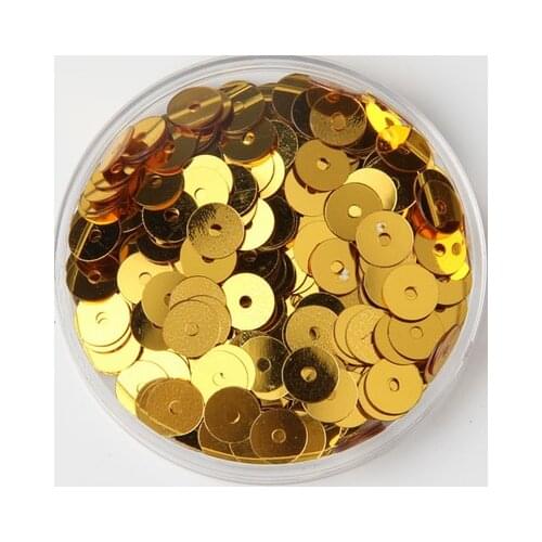 1500pcs 10mm Round Sequins PVC Flat Paillette Middle Hole Sewing,Wedding Craft,Women Kids DIY Garment Accessory Gold Confetti