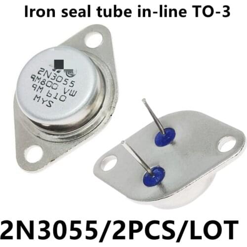 2pcs/lot Brand new and good quality 2N3055 high-power triode Fever tube Iron seal tube Straight plug TO-3