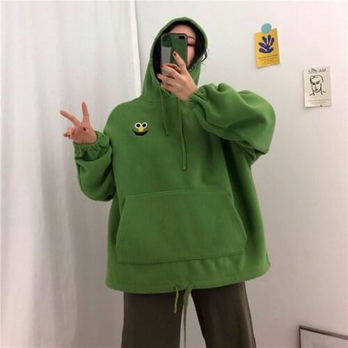 2019 Bts-bangtan Smiley face printing Hoodies Pullovers Autumn Feminine itself Campus Casual Womens sweatshirt black pink hoody