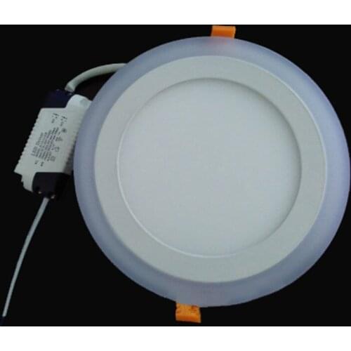 30pcs 9W Double Color LED Panel Light Warm White Cold White Blue LED Recessed Downlight AC85-265V Driver Included