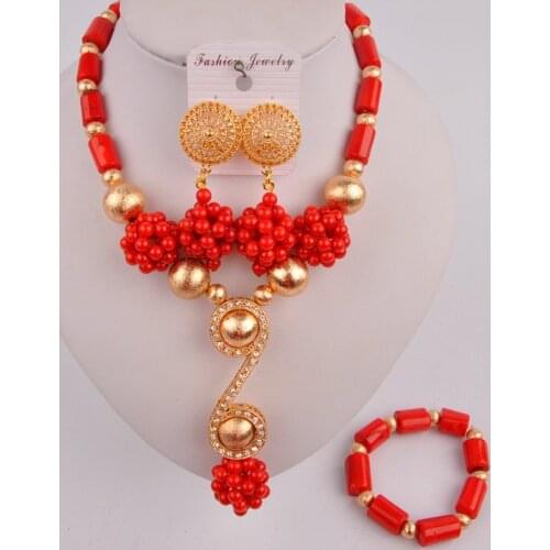 African coral beads jewelry set 20C50