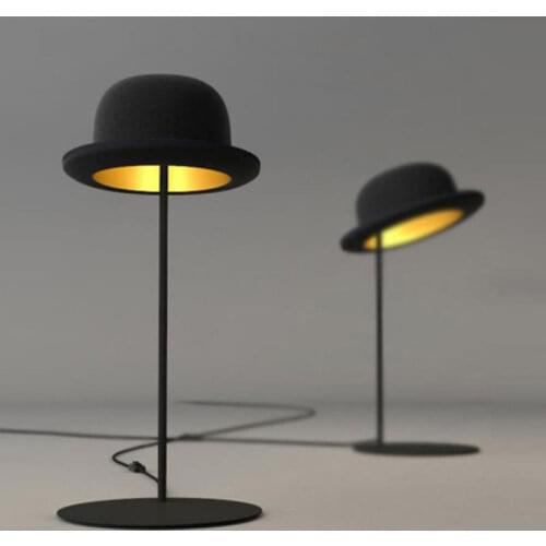 American Retro Creative Fashion Gift Hat American Retro Living Room Study Bedroom Bedside Table Decorative Black Led Table Lamp