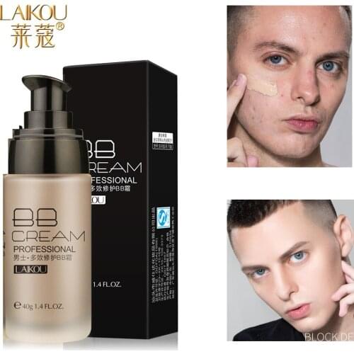 LAIKOU Men BB Cream Face Cream Natural Whitening Skin Care Men Effective Care Sunscreen Face Foundation Base Makeup Skin Color