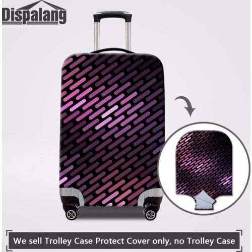 Dispalang Case On Suitcase For Travel Luggage Protective Cover Shining Striped Elastic Women Travel Bag Covers Trunk Case Cover