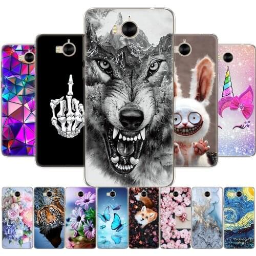 For huawei Y6 2017 case Y5 2017 phone back cover soft tpu silicon back bag 360 full protective printing transparent coque panda