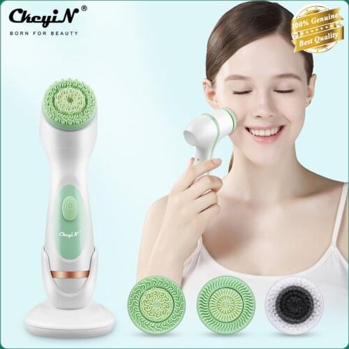 3 In 1 Electric Silicone Facial Cleansing Brush USB Rechargeable Face Massager Pore Cleaner Skin Peeling Blackhead Remover Tool