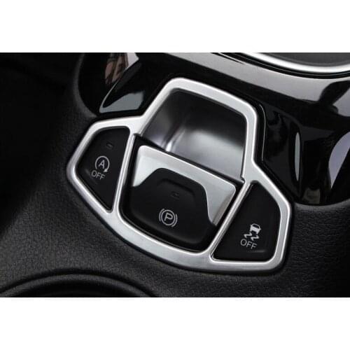 For Jeep Compass 2017 2018 2019 2020 Carbon Fiber Car Inner Electronic Handbrake Control Cover Trim Hand Brake Panel