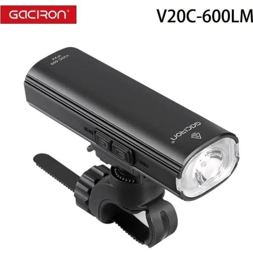 GACIRON V20C 600LM Bicycle Light Headlight Bike Handlebar Front Lamp USB Rechar IPX4 Waterproof Lantern Cycling Flashlight