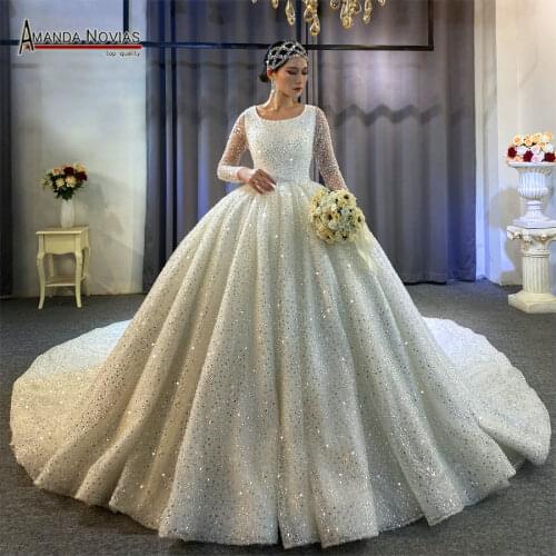 Amazing new wedding dress with full beading elegant 2021 bridal dress