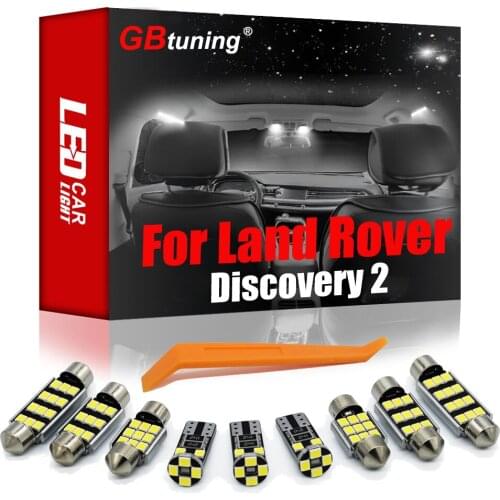 GBtuning Canbus LED Interior Light Kit 17PCS For Land Rover Discovery 2 (1998-2003 2004) Car Door Reading Room Lamp Accessories