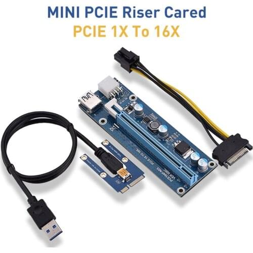 Mini PCI-E to PCI Express 16XRiser For Laptop Extender Graphics Card EXP GDC BTC Antminer Miner mPCIe to PCI-e Slot Mining CArd