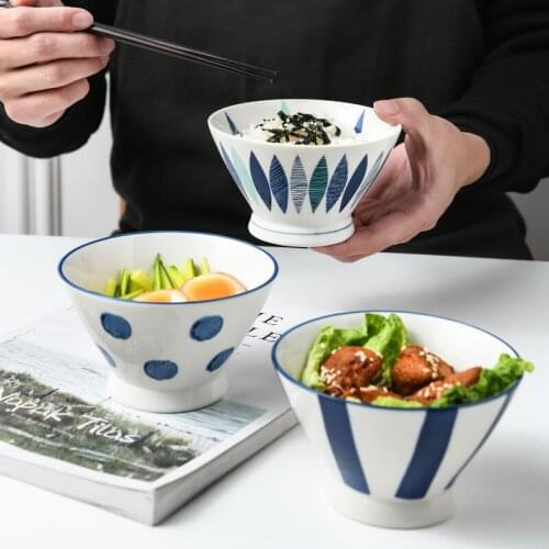 5 Inch Japanese Rice Noodle Bowl Ceramic Dinner Bowl Creative Soup Salad Fruit Bowl Restaurant Dinnerware Kitchen Tableware