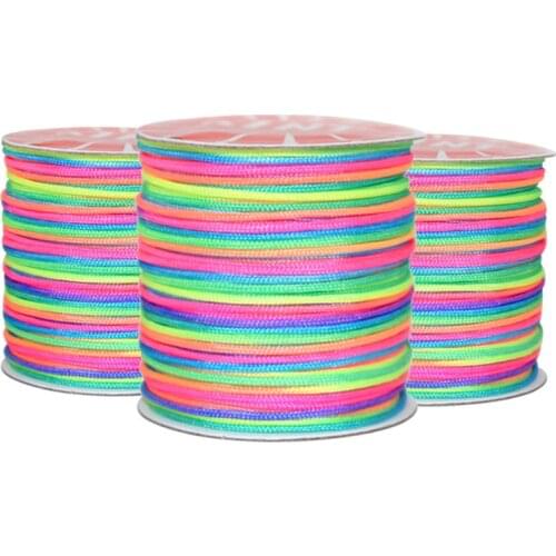Multicolor rainbow 0.8mm 100m/roll Round Nylon Cords Thread Rope for Jewelry Making Findings fils pour Necklace Bracelet
