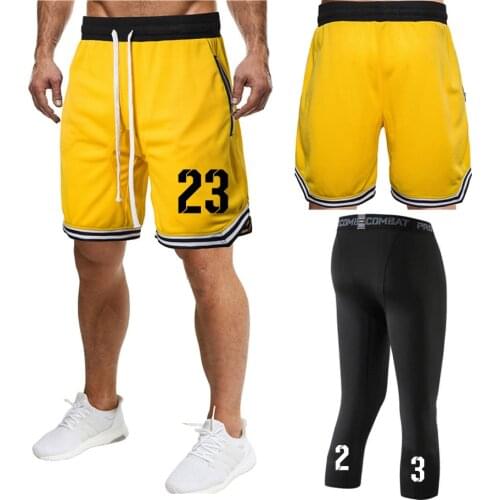 Men Professional Basketball Shorts Sets Youth Sports Gym Fitness Running Shorts, Shorts Basketball Throwback Tights Training Set
