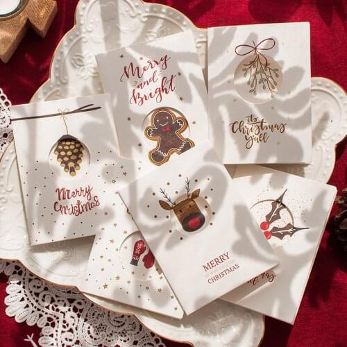 Christmas Series Greeting Card Set Exquisite Christmas Gift Card Message Card Kraft Paper Greeting Card Set Invitation card
