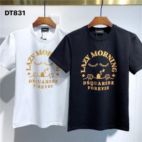 2021 New men and women tees Dsquared2 printed short-sleeved T-shirt fashion mens letter mirror printing trend summer tops