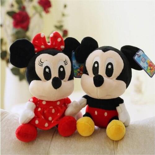 Disney Plush Toys Mickey Mouse Minnie Stuffed Doll Animals 20 CM Cute Stitch Vigny Bear Disney Toy Children Birthday Gifts