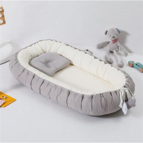 80*50CM Portable Baby Nest Bed For Boys Girls Travel Bed Infant Toddler Cotton Cradle Crib Baby Newborn Soft Bed Bassinet Bumper