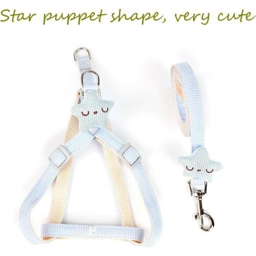 Pet traction rope star chest and back fresh lovely small and medium-sized dog traction