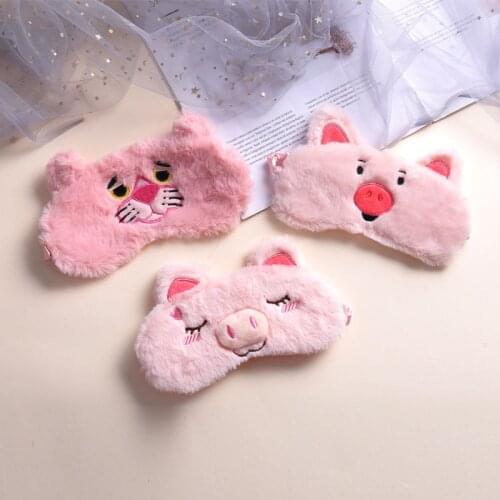 Sleep Eye Plush Mask Pink Pig Dream Blindfold Sor Cute Cover Bandage Sleep Band Aid For Women Men Health Nap Relax Eyepatches