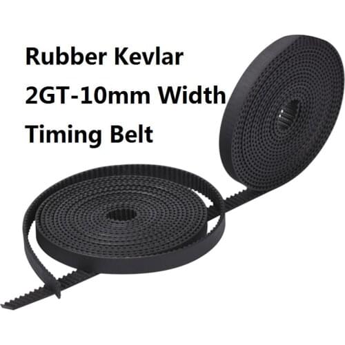 Rubber Kevlar Timing GT2 Black Color 2GT Open Belt 10mm Width 5M/10M/20M/50M for 3D Printer