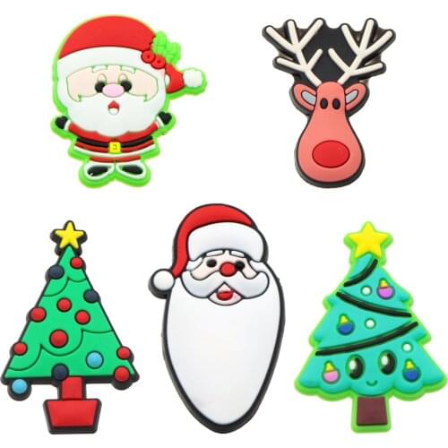 Christmas Series Soft Glue Accessories Santa Tree Resin For Making Handmade Crafts DIY Bows 10pcs/set,10Yc20250