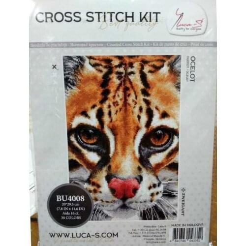 Needlework Cross stitch Handmade 14CT Counted Canvas DIY,Cross-stitch kits,Embroidery embroidery BU4008 Little Leopard 33-44